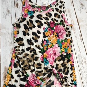 Leopard floral tank
